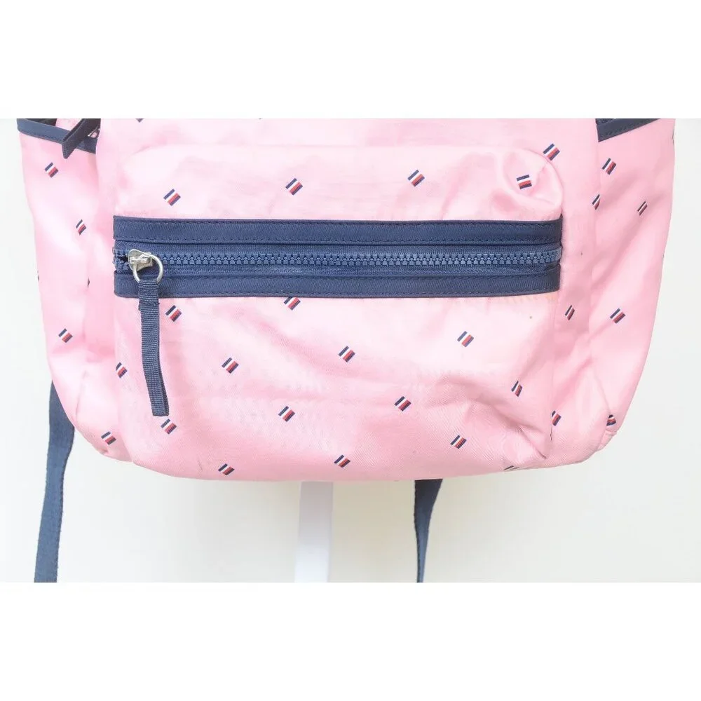 Tommy Hilfiger Pink Portland‎ Navy Blue Large Backpack Laptop Case School Bag